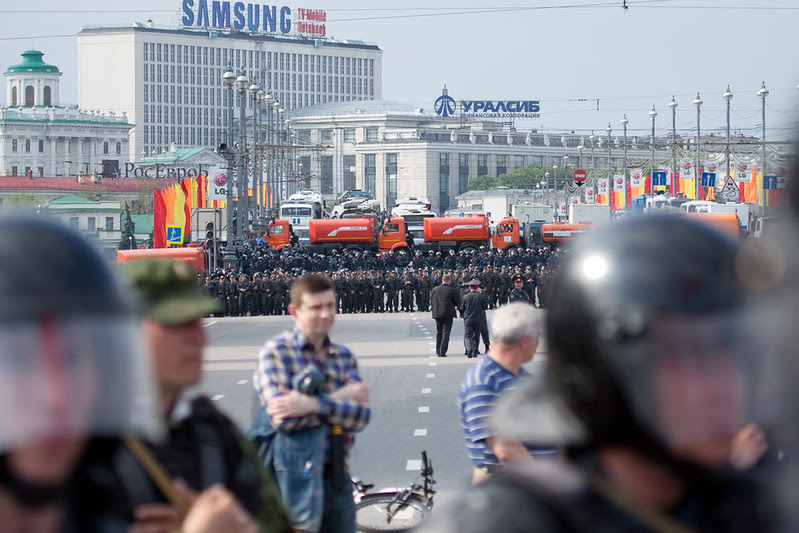 Оцепление полиции на Болотной площади и Большом каменном мосту, Марш миллионов 6 мая 2012