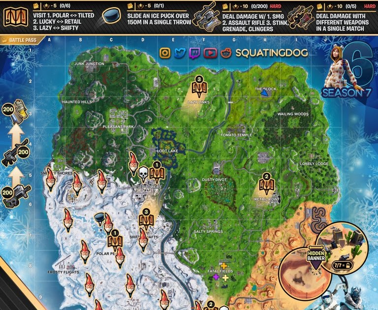 Week 3 Challenges Fortnite Cheat Sheet Season 5