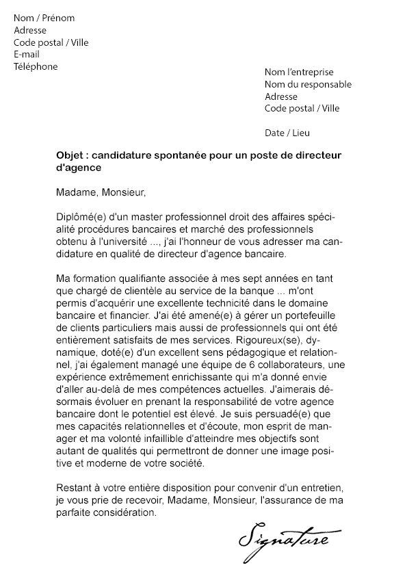 Lettre Motivation Gratuite Responsable Administratif Financier