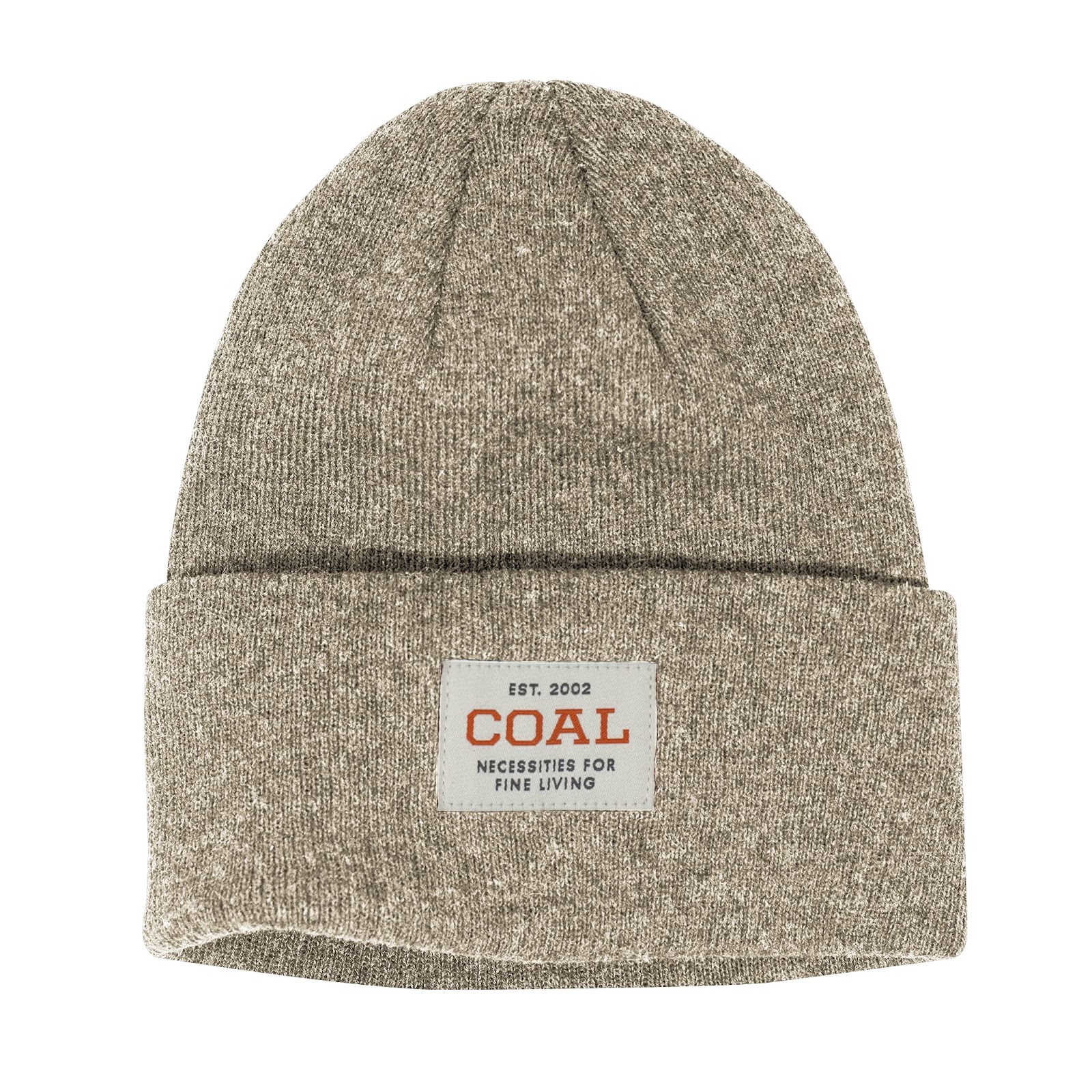 Coal Recycled Uniform Acrylic Tall Eco-Friendly Beanie Winter Hat Natural
