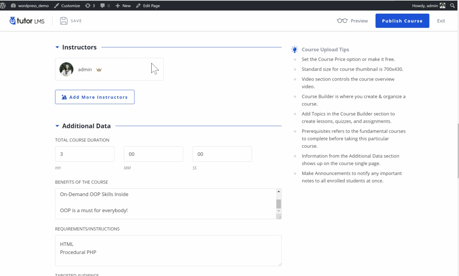 Frontend course builder