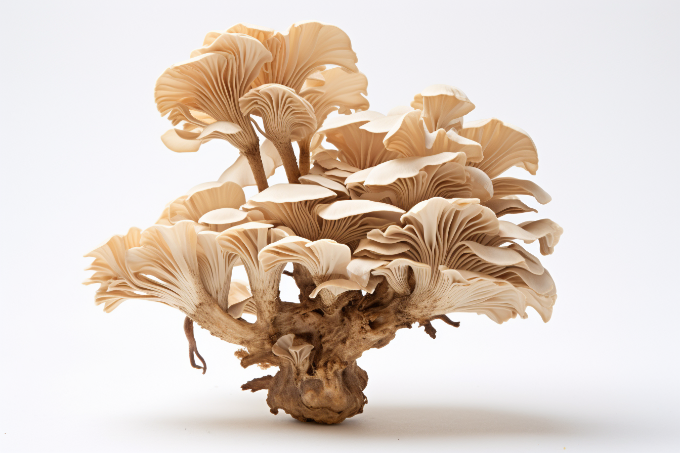 Maitake mushrooms staged