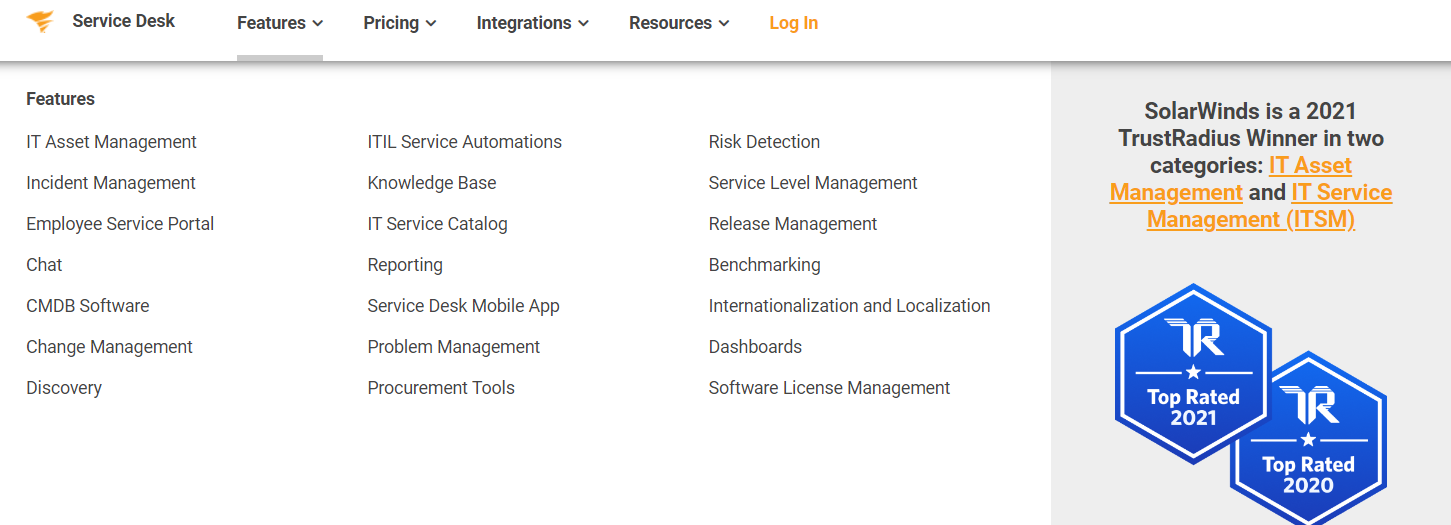 solarwinds features