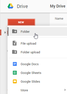 Screenshot of Google Drive