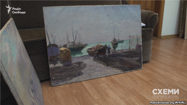 Оригінали картин Глущенка «У риболовецькому колгоспі» та «Вітрила на морі»