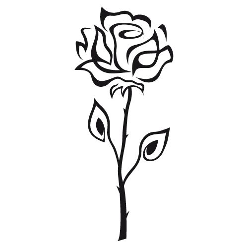 Easy Rose Drawing Outline Ideas
