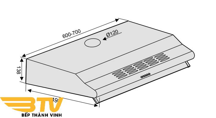 Máy Hút Mùi Lorca TA-3007A-60cm