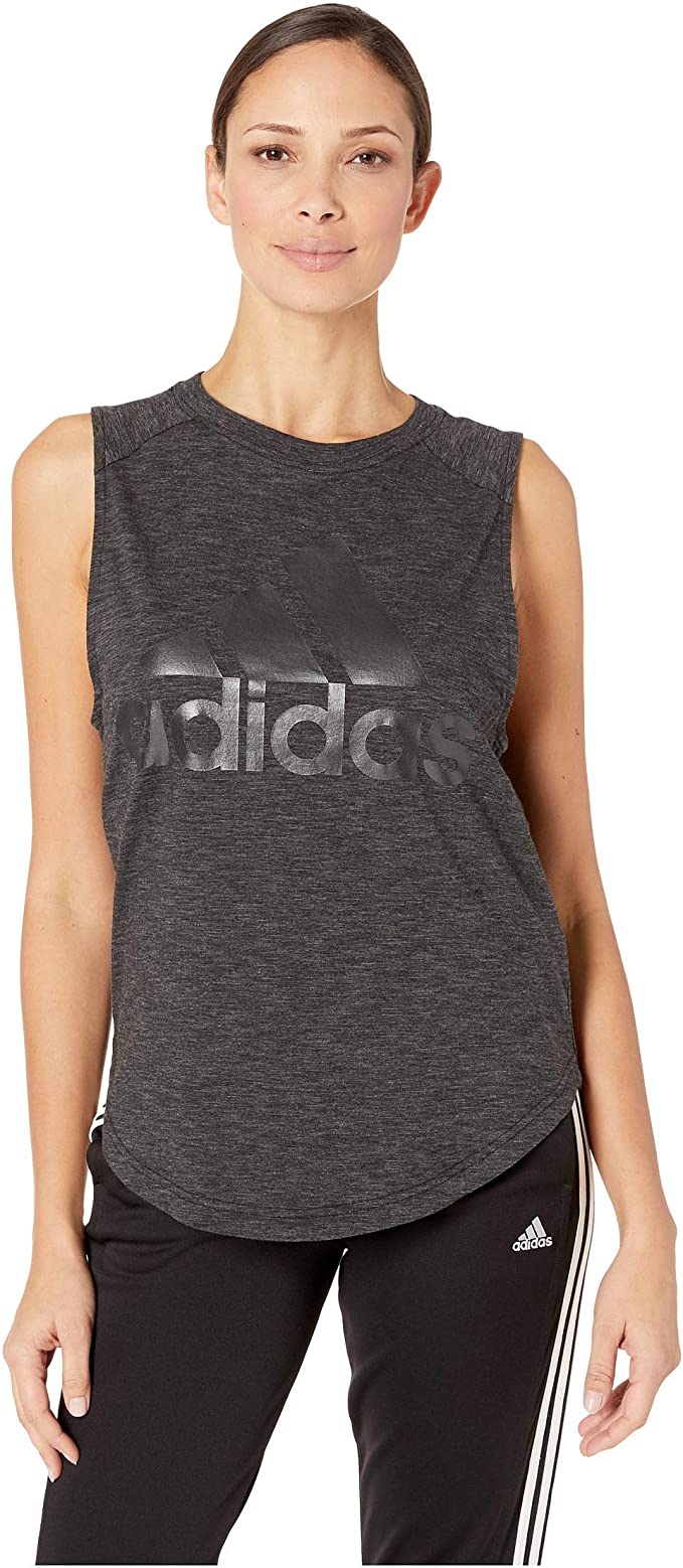 adidas Women's ID Winners Muscle Basketball Long Length Sleeveless Training Tank T-Shirt