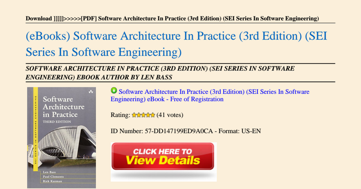Software Architecture In Practice 3rd Edition