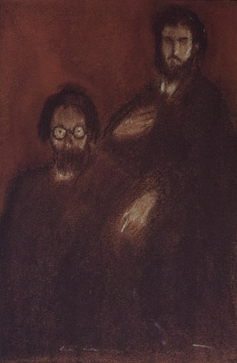 Amigos, 1921, Di Cavalcanti, Pastel, 23,00 cm x 34,00 cm.  Reprodução fotográfica Arquivo da Pinacoteca do Estado