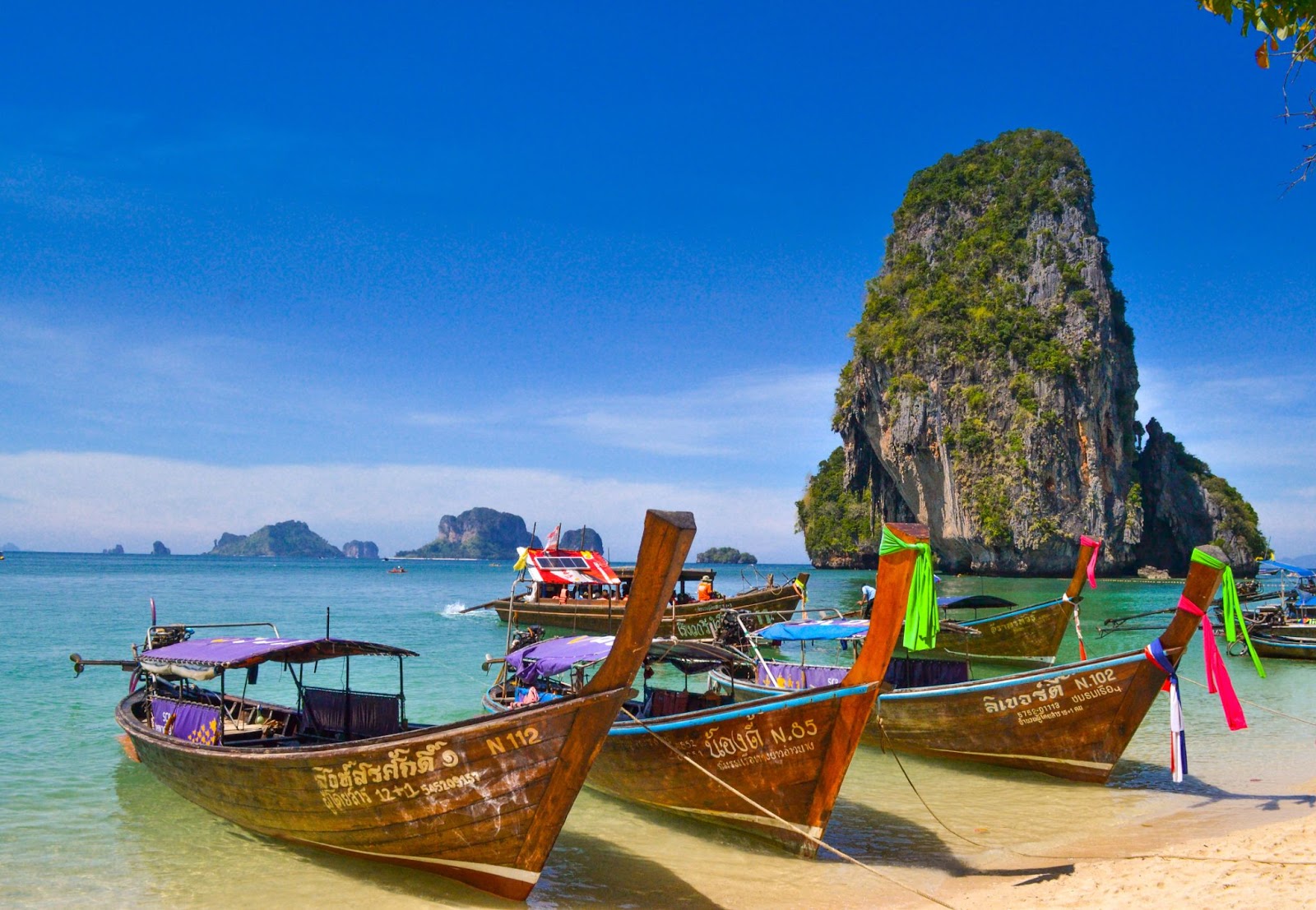 Wooden boats on a Thailand beach