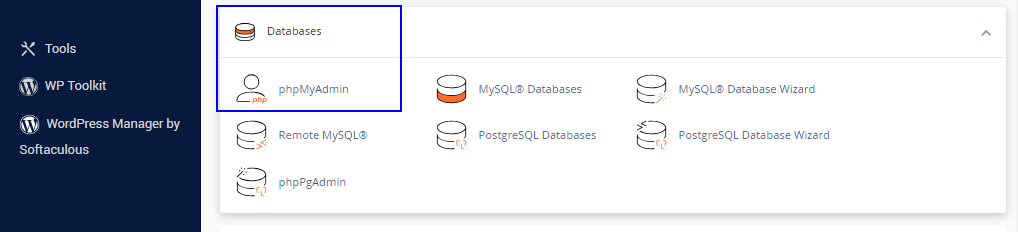 cPanel Database 