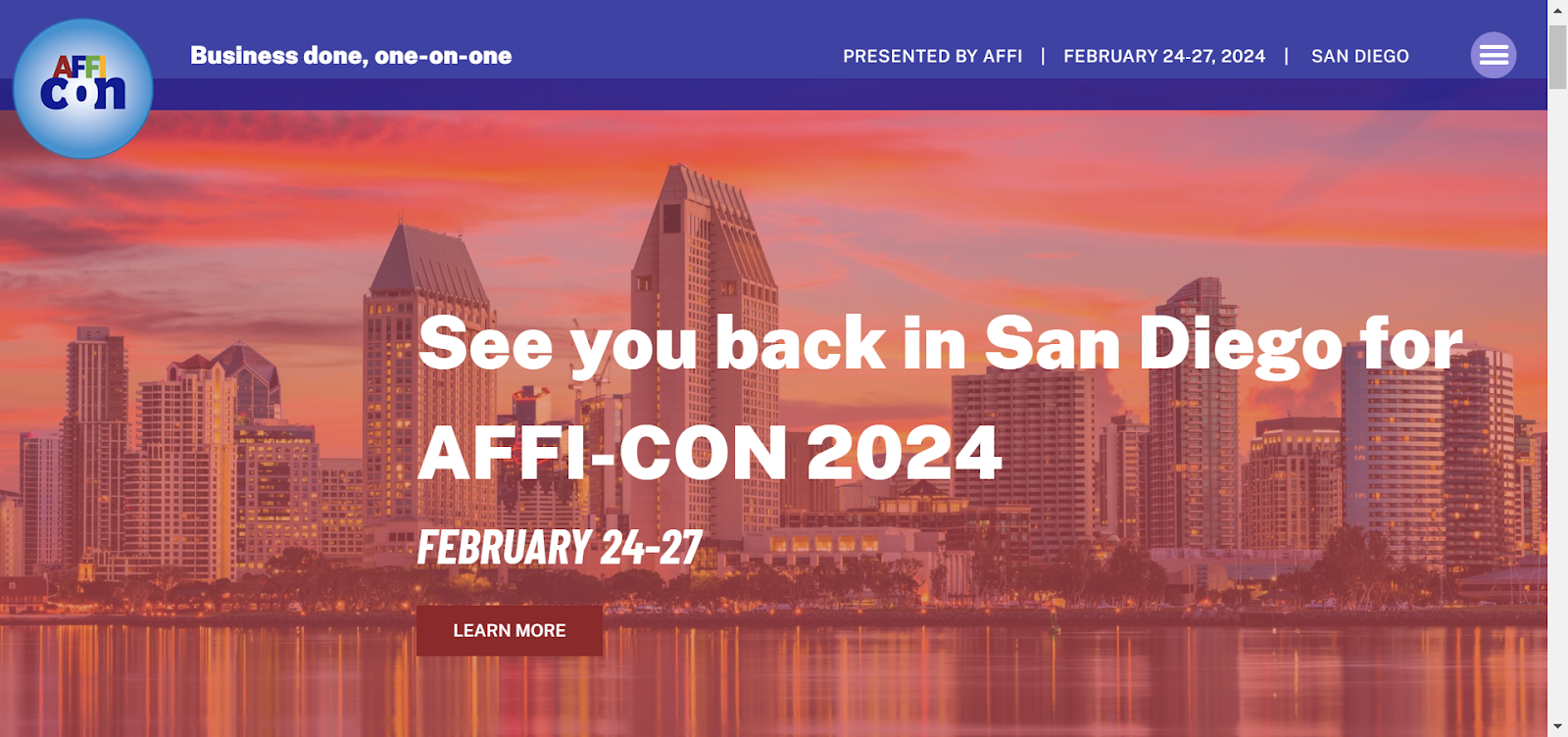 AFFI-CON 2024 website promotional banner