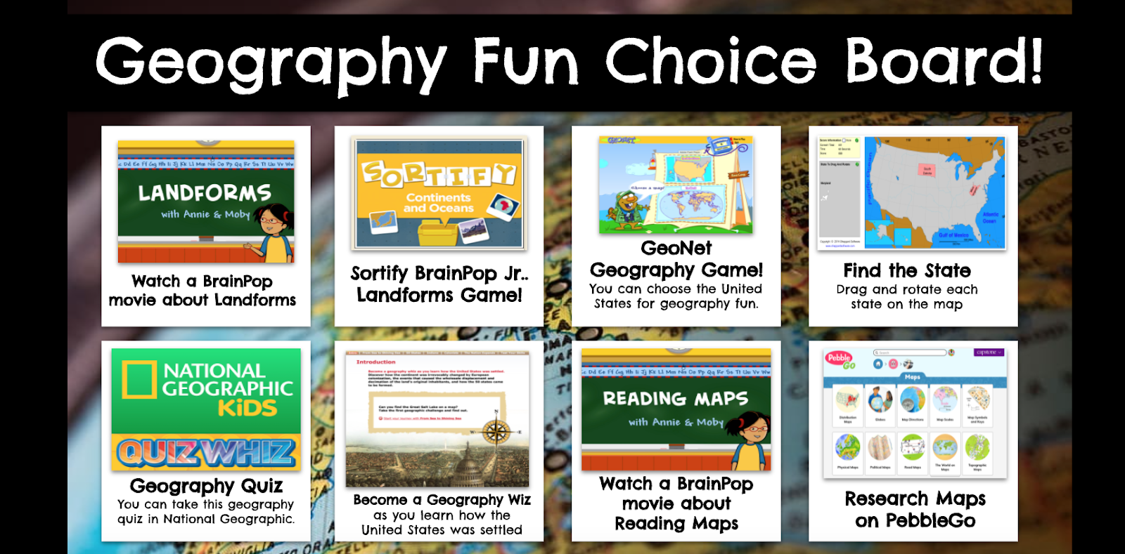 5th grade homework choice board