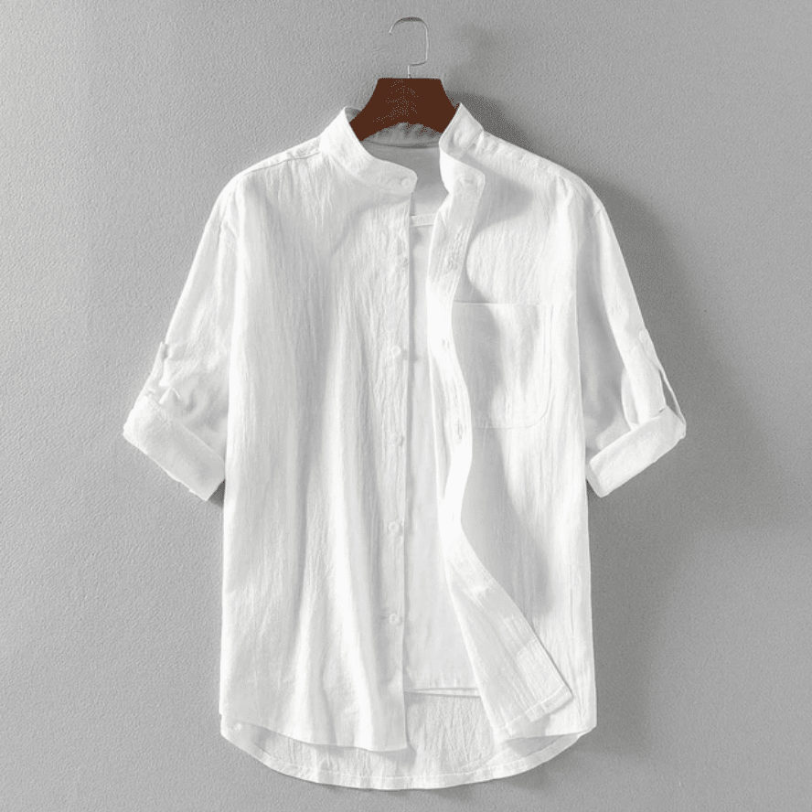 camisa branca para homens no verão