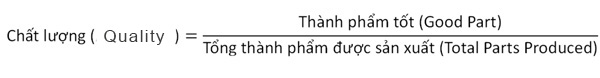 Công thức tính chất lượng sản phẩm của chỉ số OEE