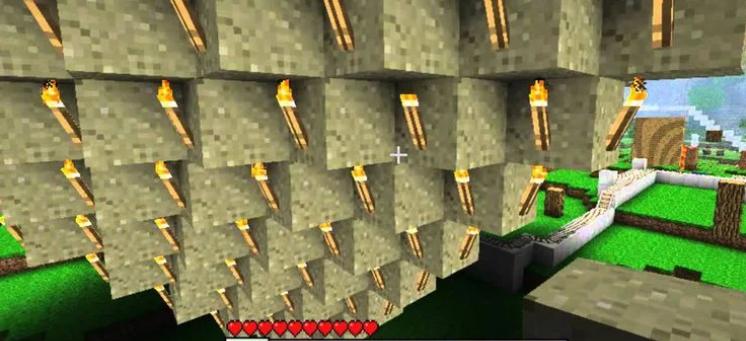 10 Minecraft Hacks- Use of torches to hold weights