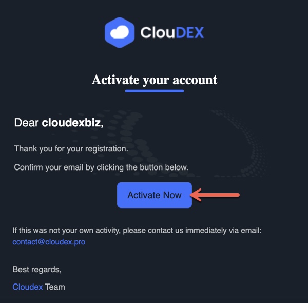 Kích hoạt tài khoản Cloudex