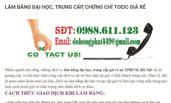 Mua giay to, bang cap gia de nhu... mua rau. Ky 1: Bo ra vai trieu dong, tich tac co bang thac si, tien si