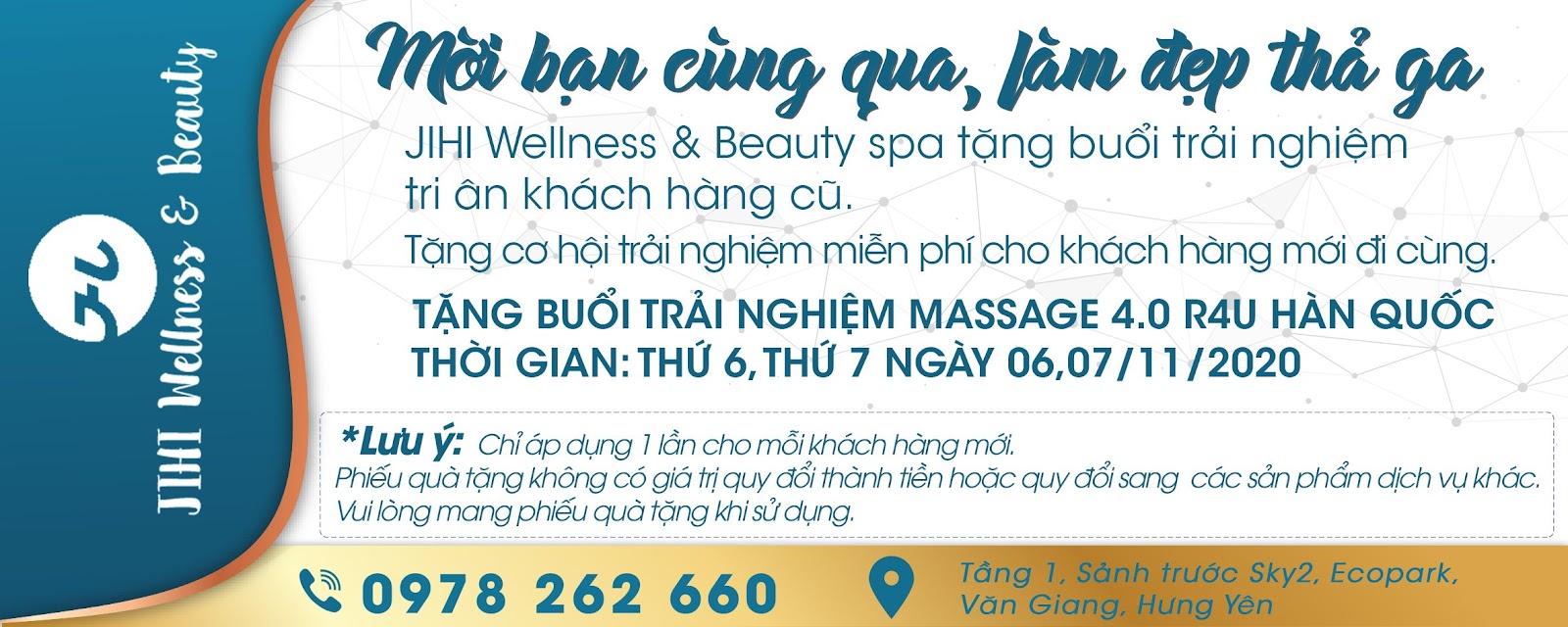 Thư mời khách hàng tham gia sự kiện "Vì sức khỏe cộng đồng" tại JIHI Wellness & Beauty.