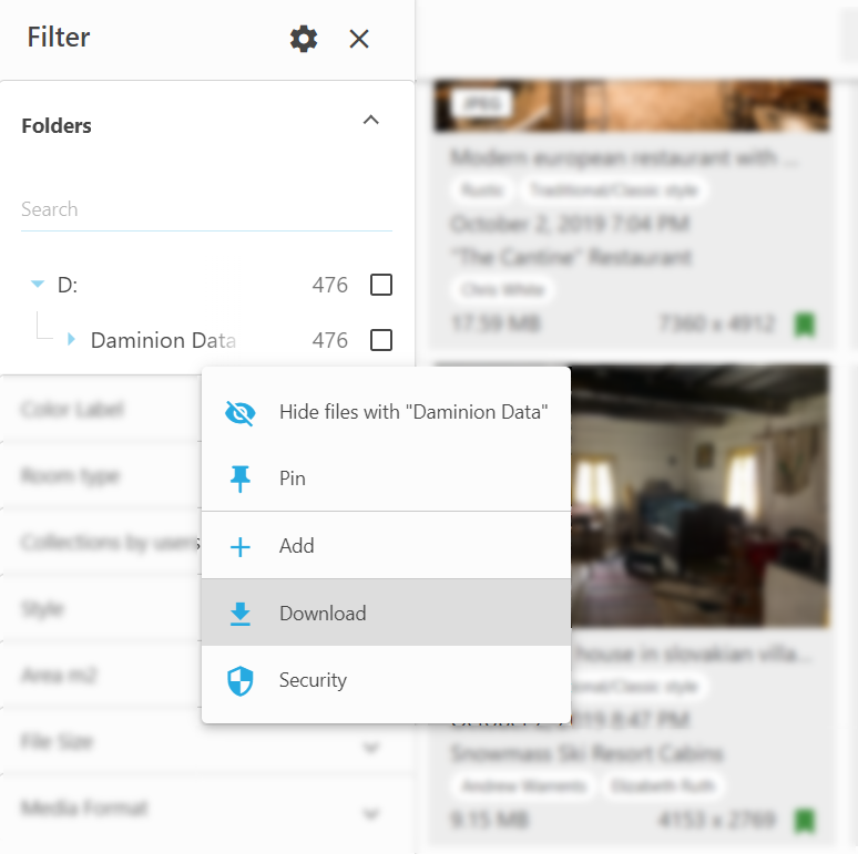 Download folders with subfolders as ZIP  in Daminion Digital Asset Management