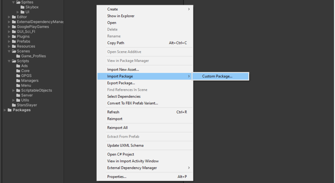 Package import