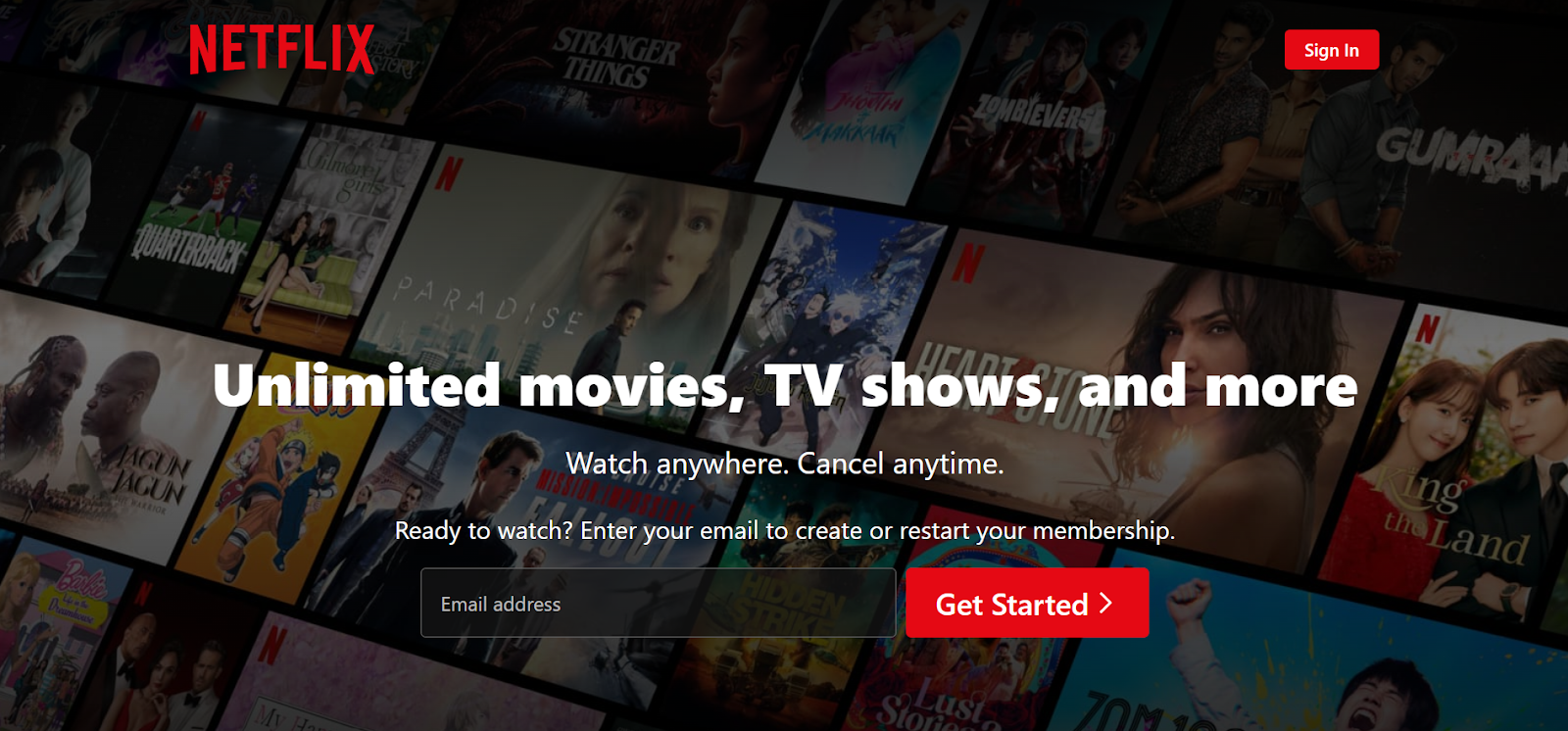 Netflix is using a dark background in their onboarding page.