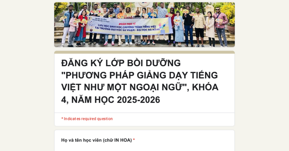 THÔNG BÁO TUYỂN SINH CHƯƠNG TRÌNH BỒI DƯỠNG PHƯƠNG PHÁP DẠY HỌC TIẾNG VIỆT NHƯ MỘT NGOẠI NGỮ KHÓA 3, NĂM HỌC 2025-2026
