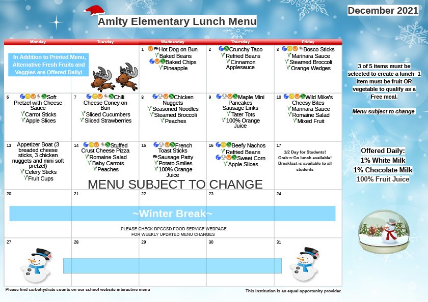 December Menu