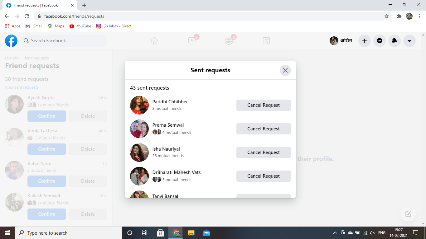 How to cancel a pending friend request on Facebook 6ya