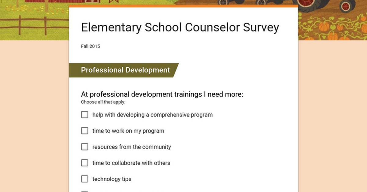 Elementary School Counselor Survey