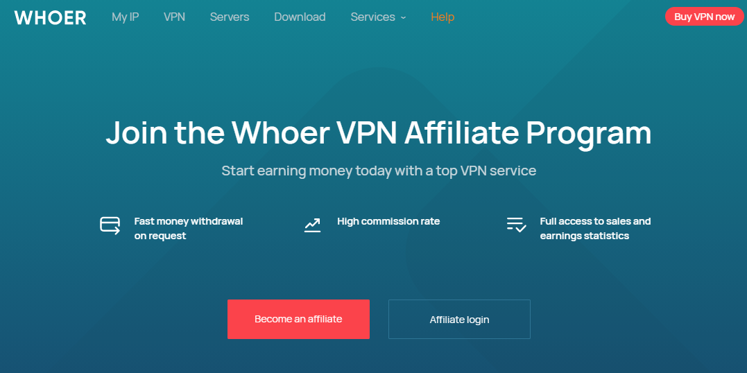 Whoer VPN best affiliate program