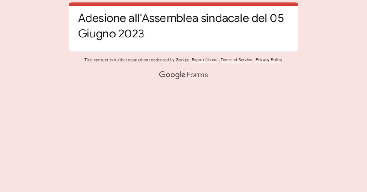 Adesione All Assemblea Sindacale Del Giugno