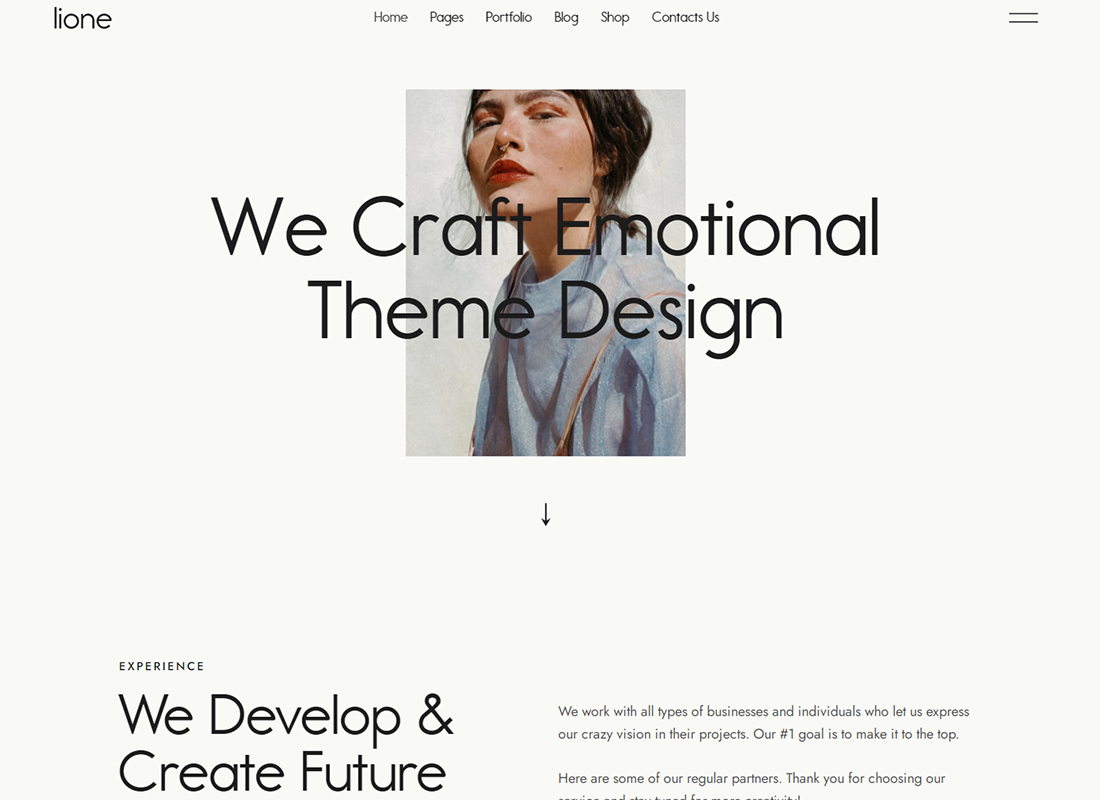 Lione - Portafolio personal para creativos Tema de WordPress