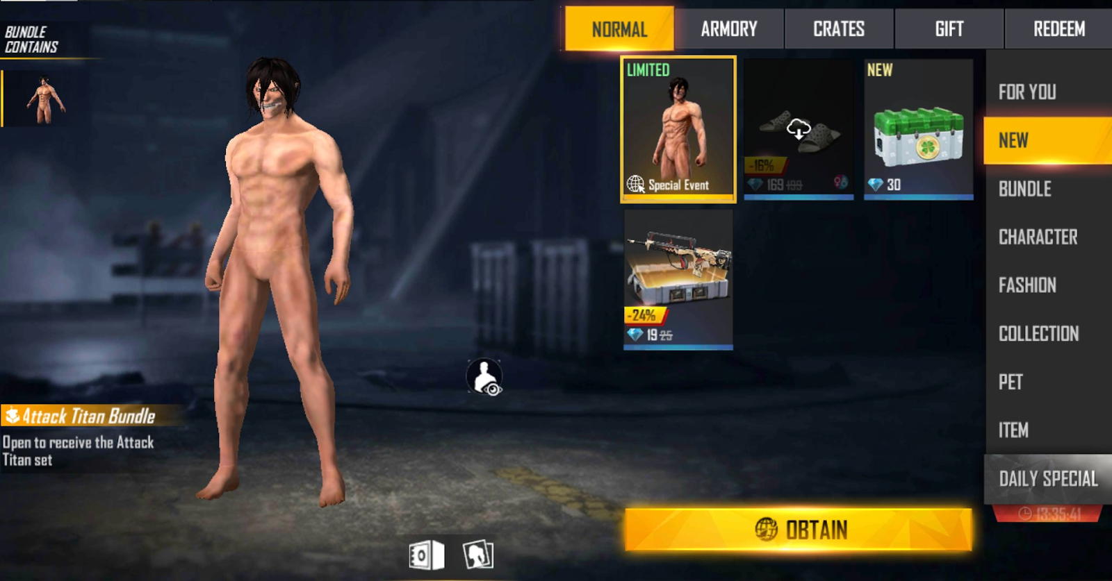 Free Fire x Attack on Titan: Exclusive skins