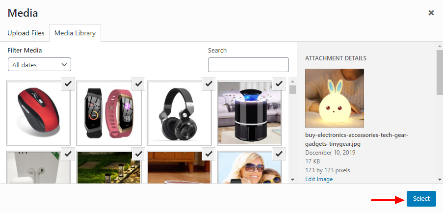 adicionar mídia manualmente
