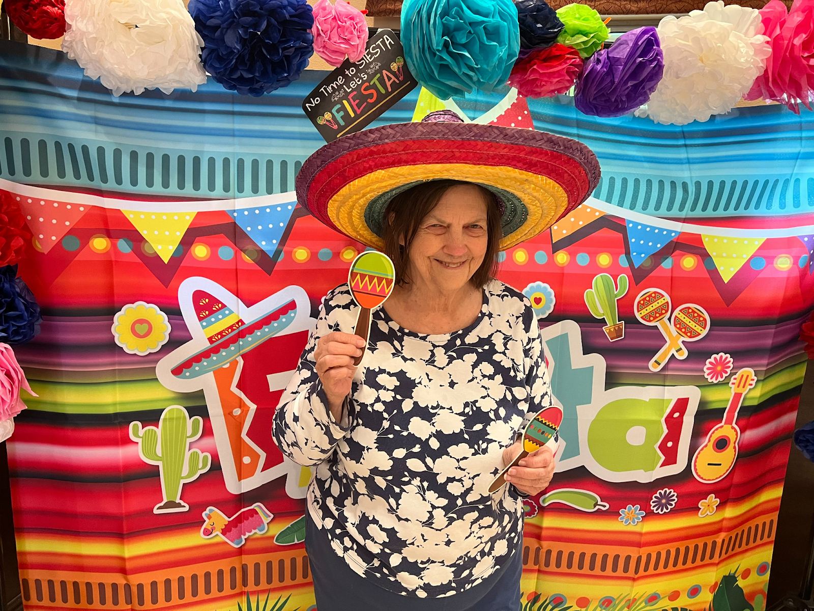 pacifica senior living resident celebrating cinco de mayo