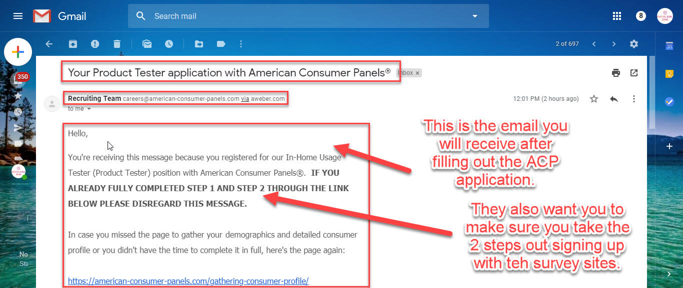 Email Confirmation From American Consumer Panels