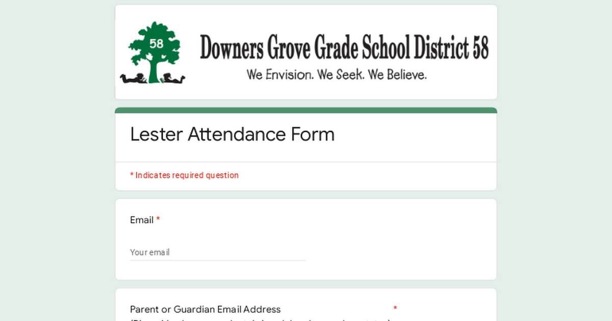Lester Attendance Form