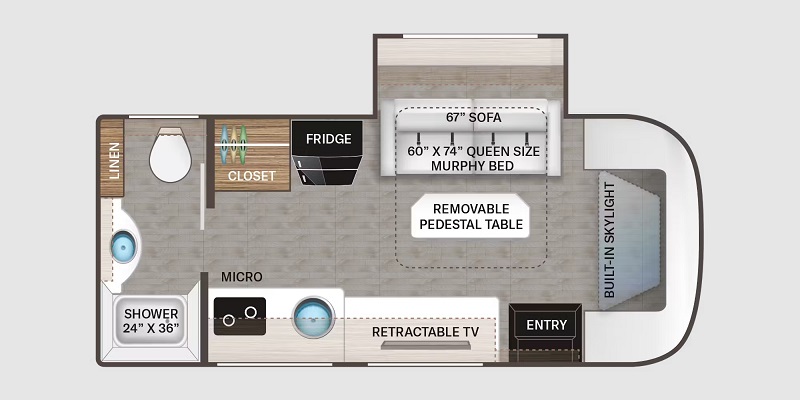 Class B Motorhomes With Slide-Outs You Might Like Thor Gemini 23TE floorplan