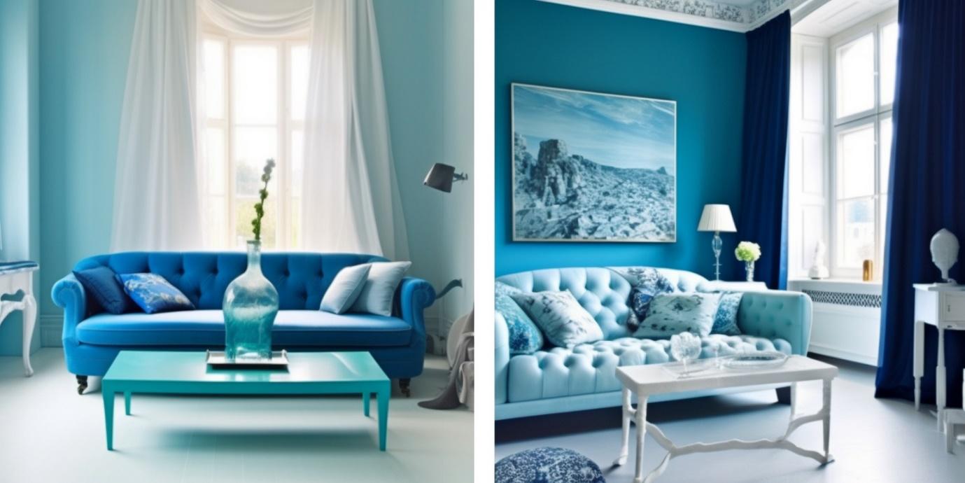 Blau und Kobalt Innere