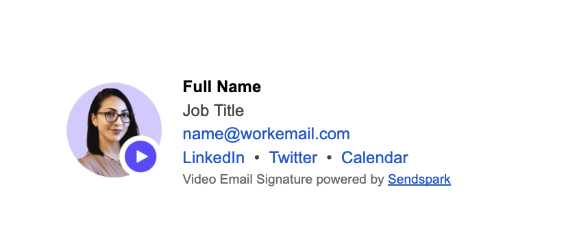 Video Email Signature Template