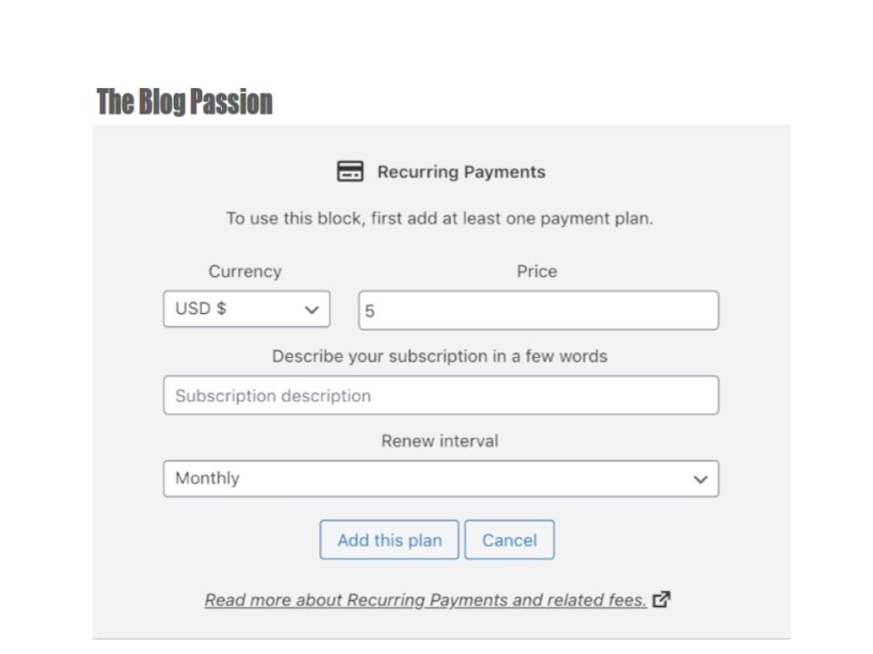 Generate recurring income from blogging