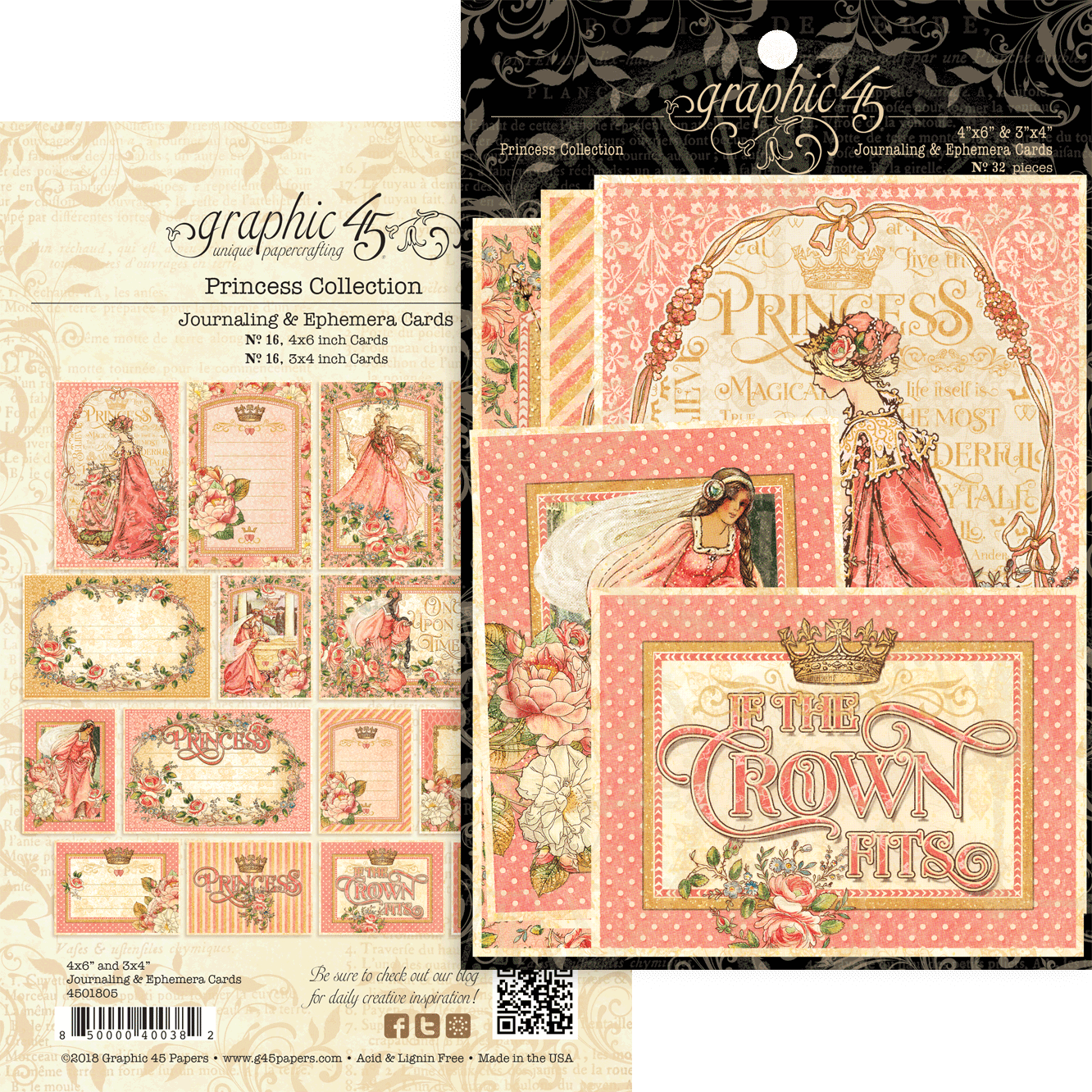 GRAPHIC 45 Princess 12x12 Paper: Pretty in Pink - Scrapbook Generation