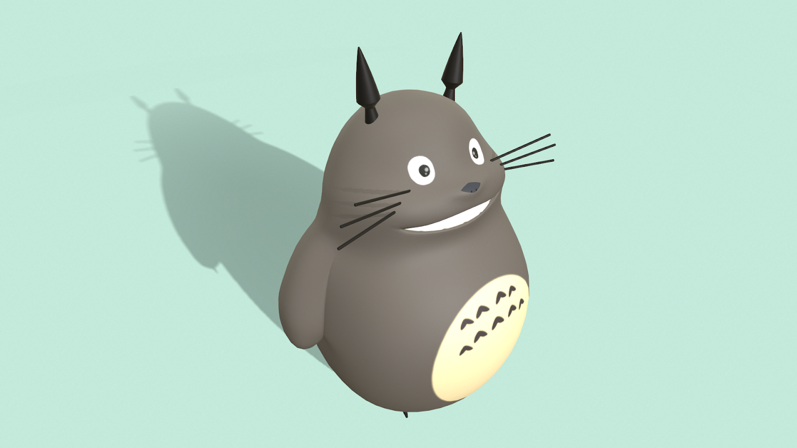 3D Totoro character model modeled by VRStyler