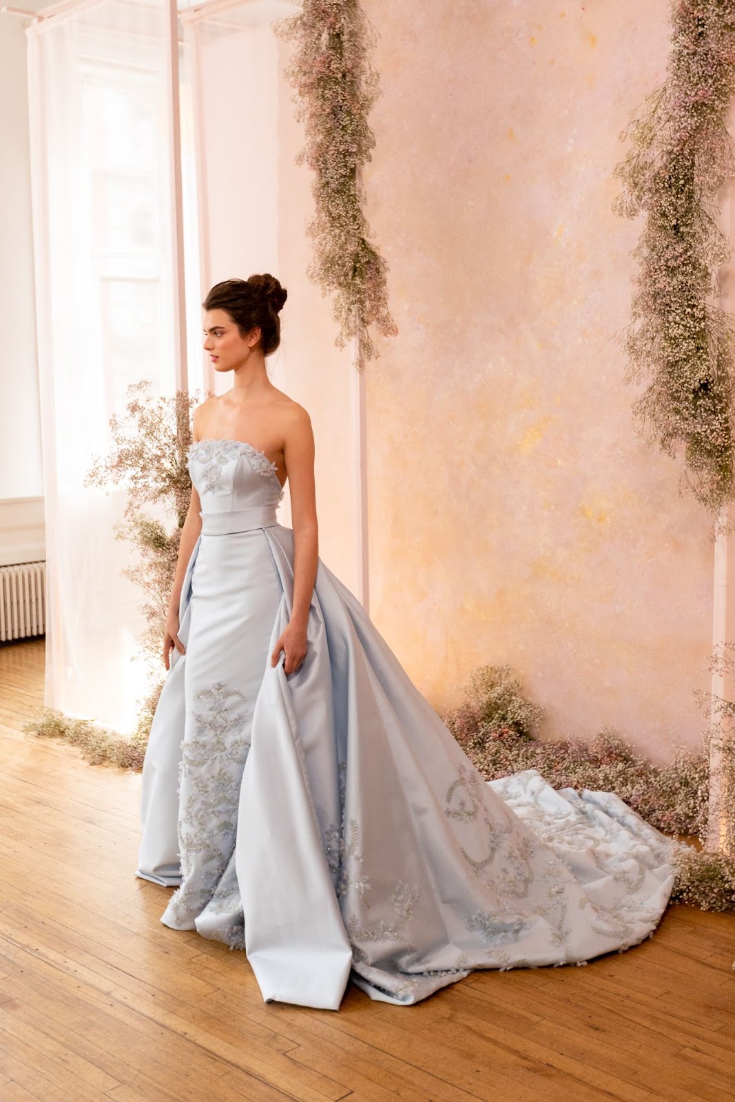Powder blue as a wedding gown.
