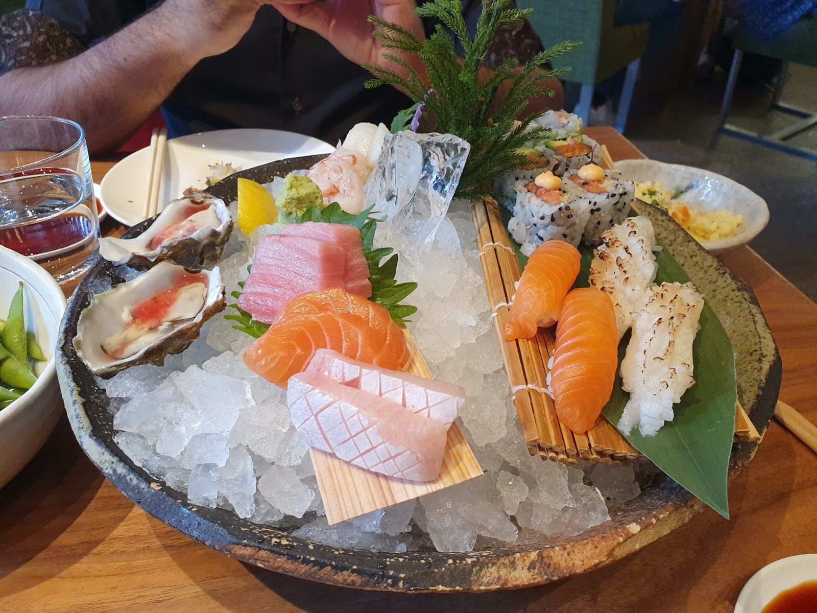 sashimi and sushi boat