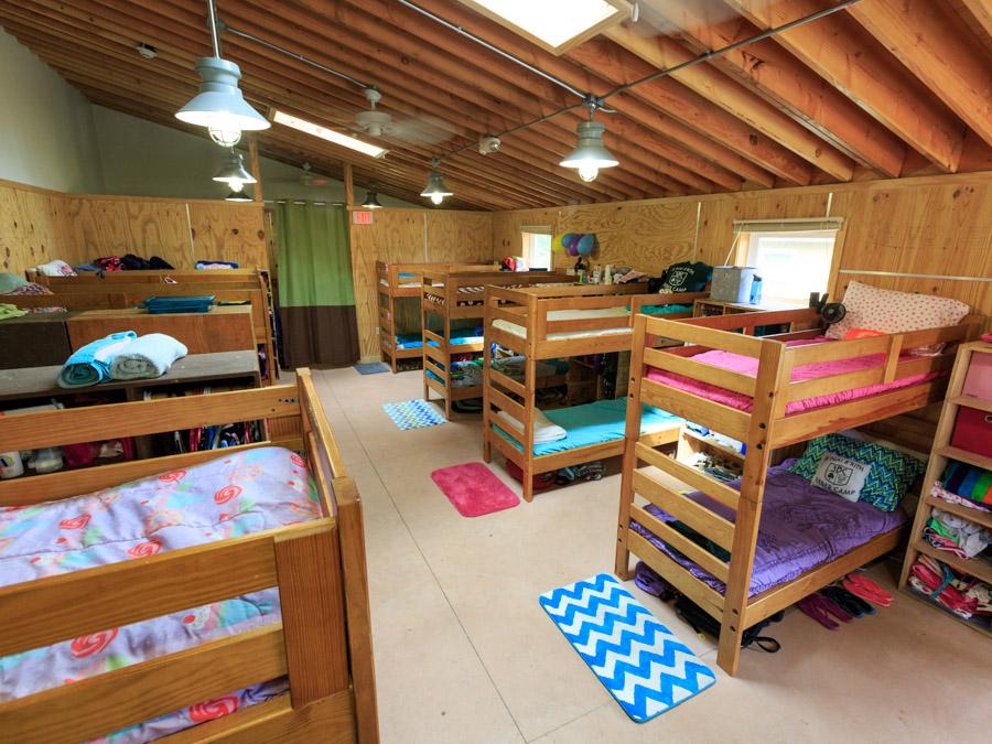 Bunk beds in summer camps are decorated well