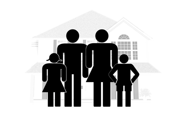 Family, Father, Mother, Child, Girl, House, Roof