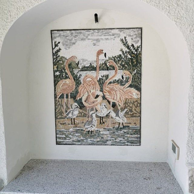 Pink Flamingos Mosaic Artwork | Mozaico